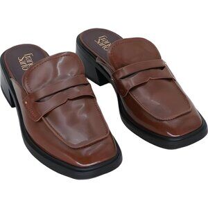 Franco Sarto Genny Mule Loafer Tobacco Brown Faux Leather Sz 9.5